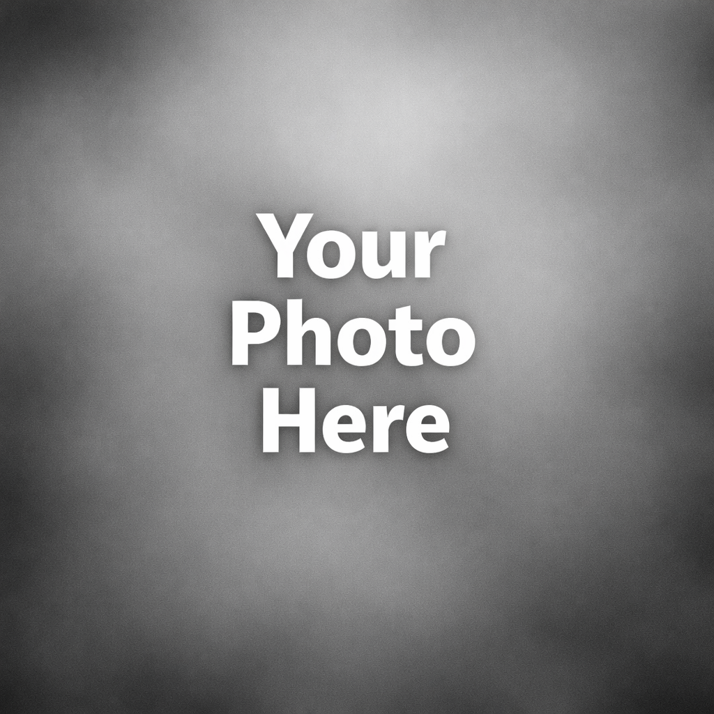 Grey textured background with white text reading 'Your Photo Here'